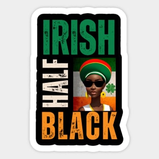 Half Irish Half Black St. Patricks Day Sticker